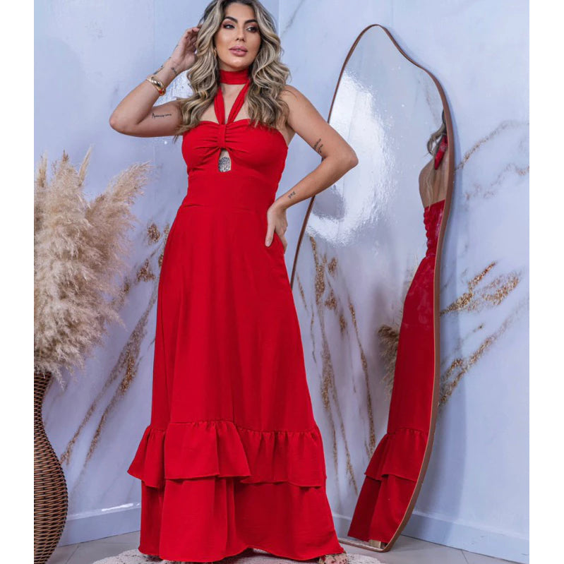 Vestido Longo  Sophia Acinturado detalhe no busto